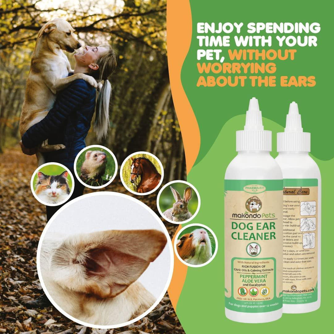 Dog Ear Cleaner Solution with Peppermint. Our Ear Cleaner for Dogs Helps To